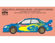 Decal – Subaru Impreza WRC SWRT - 2003 Wales Rally GB - Mäkinen last performance